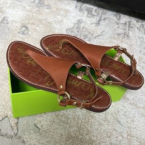 Authentic Sam Edelman Gigi Thong Sandals - CHESTNUT 8.5